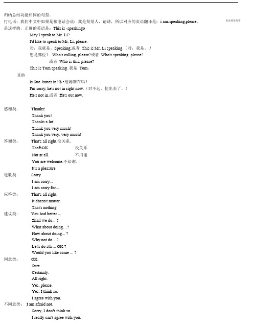 中考英语补全对话常用句型全归纳-并附真题及答案.doc