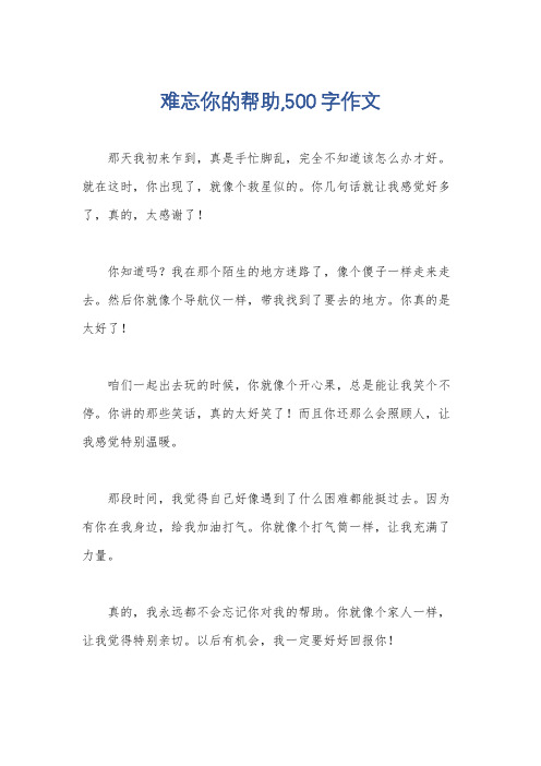 难忘你的帮助,500字作文