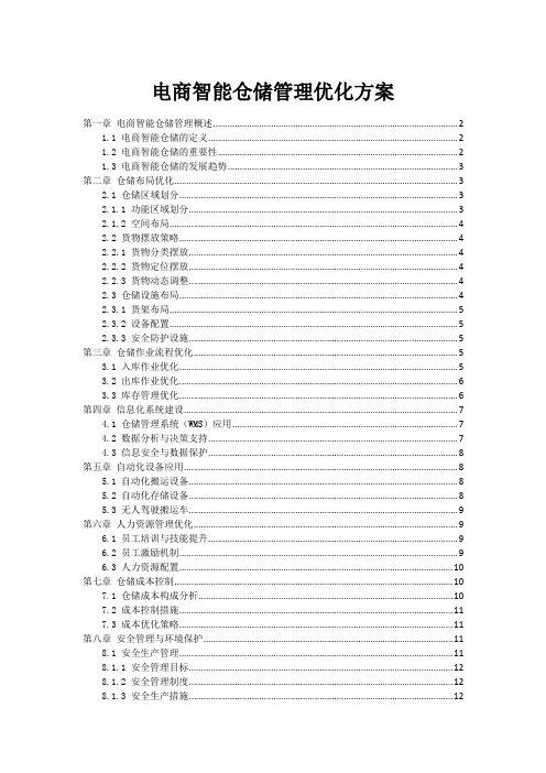 电商智能仓储管理优化方案