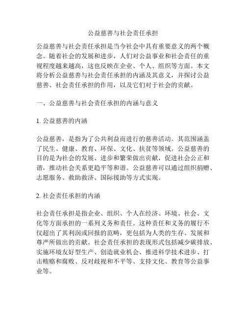 公益慈善与社会责任承担