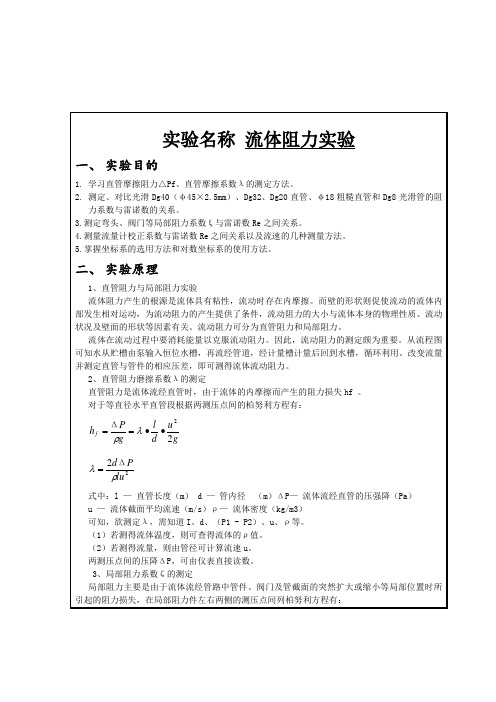 流体阻力报告完稿