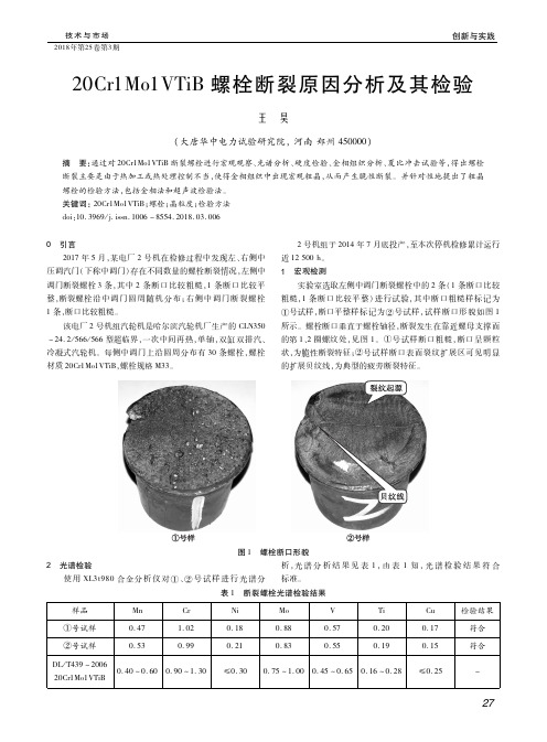 20Cr1Mo1VTiB螺栓断裂原因分析及其检验