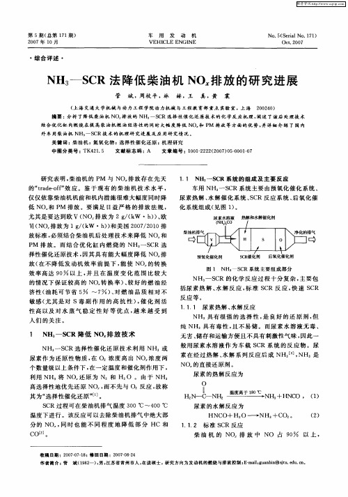 NH3—SCR法降低柴油机NOx排放的研究进展