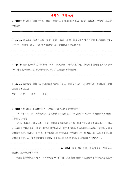 山东省2019年中考语文专题复习06语言积累与运用课时3习题2(含答案)