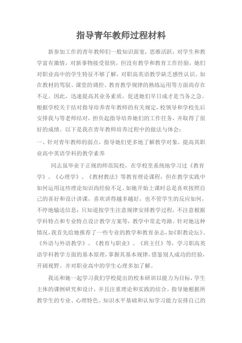 指导青年教师过程材料