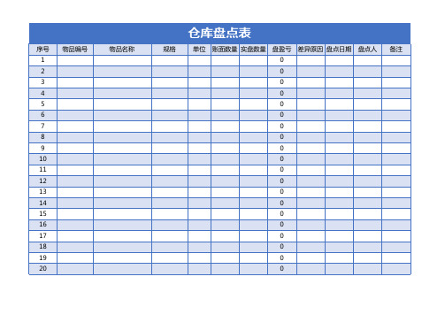 仓库盘点表