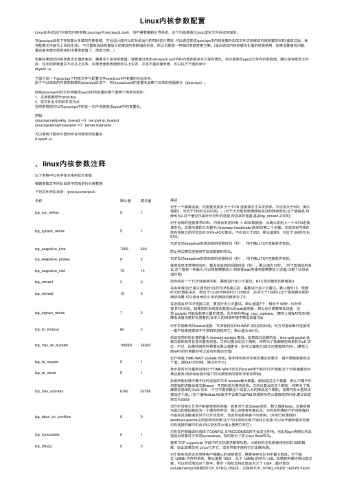 Linux内核参数配置