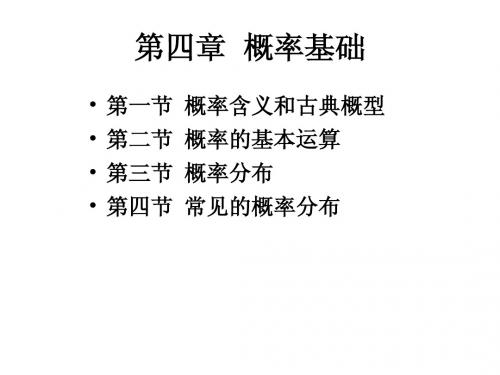 统计学第四章概率基础简明教程PPT课件