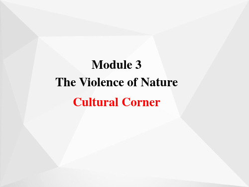 高一英语外研版必修3课件：Module3CulturalCorner