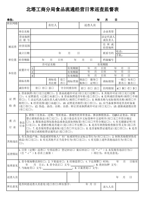 工商日常巡查记录表