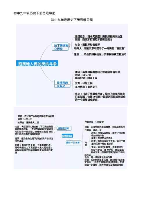 初中九年级历史下册思维导图