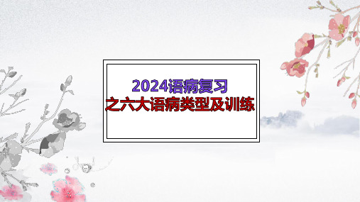 2024届高考语病复习之六大类型及对点训练