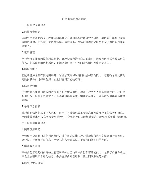 网络素养知识点总结