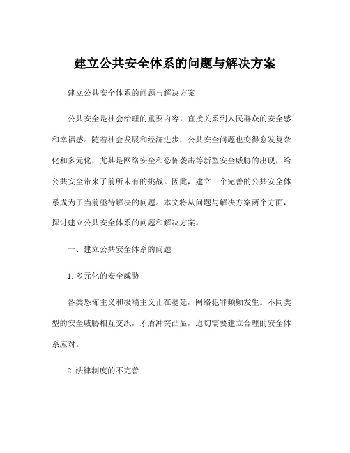 建立公共安全体系的问题与解决方案