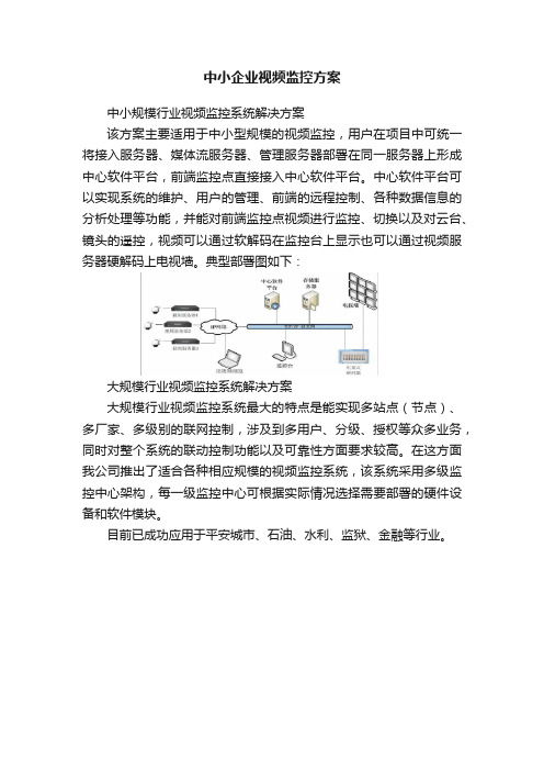 中小企业视频监控方案