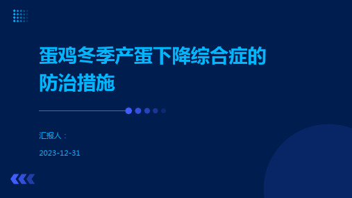 蛋鸡冬季产蛋下降综合症的防治措施