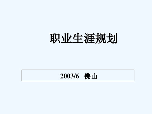 万科职业规划 PPT