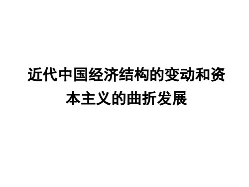 2018高考历史专题复习课件--人教版必修二 近代中国经济结构的变动和资本主义的曲折发展(共28张PPT)