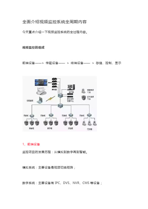 全面介绍视频监控系统全周期内容