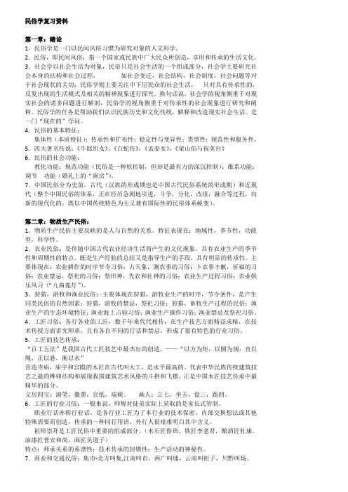 民俗学复习资料