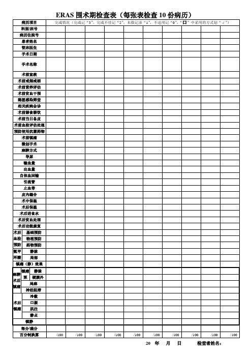 ERAS检查表(新)