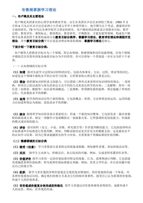 布鲁姆掌握学习理论