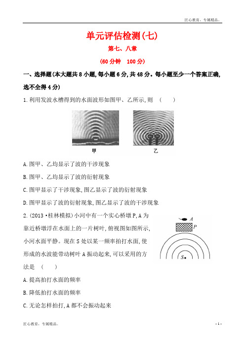 最新2021年高中物理一轮复习中物理《复习方略》单元评估检测 第七章精品试题