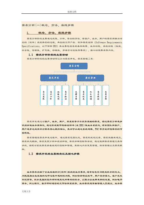 需求分析报告(一)概念、方法、实践步骤