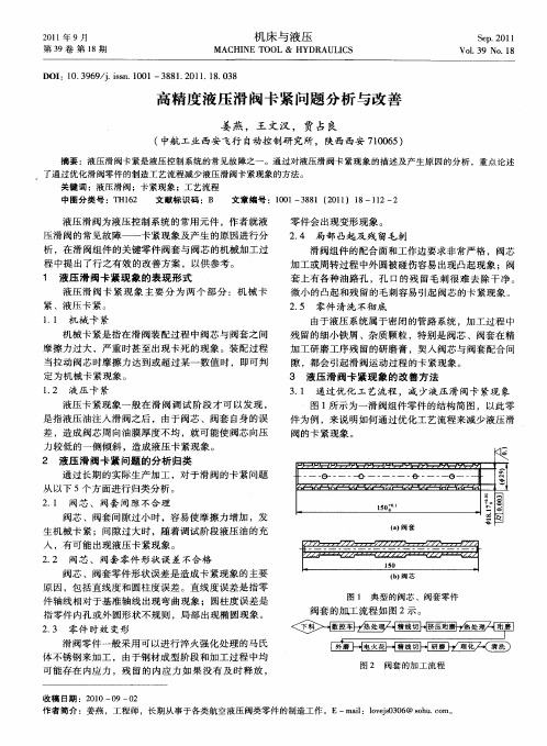 高精度液压滑阀卡紧问题分析与改善