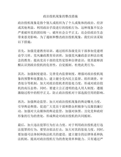 政治投机现象的整改措施