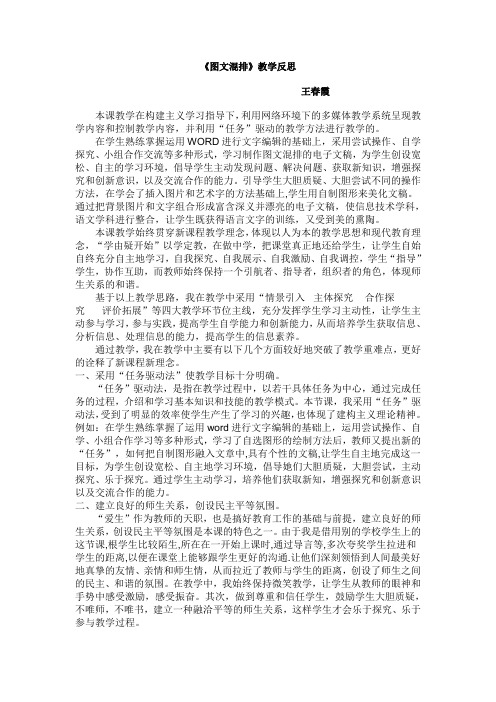 《图文混排》教学反思