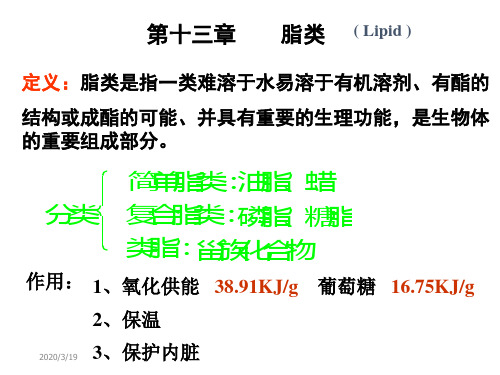 医学有机化学--第十三章脂类