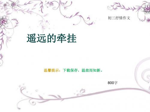 初三抒情作文《遥远的牵挂》800字(总11页PPT)