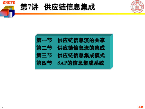 上海财经大学《供应链管理》第一章第七讲 供应链信息集成(国际工商管理学院)