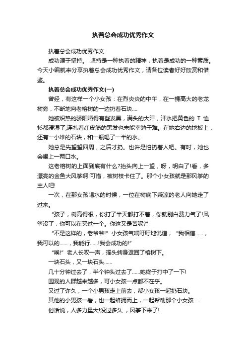 执着总会成功优秀作文