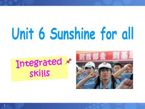 译林版英语八年级下册教学课件Unit6 Sunshine for all-Integrated skills 课件