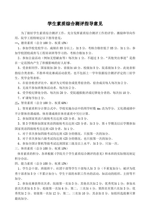 大学综合测评加分细则