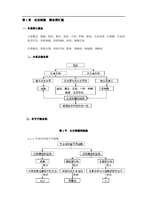 高中生物必修1概念图汇编