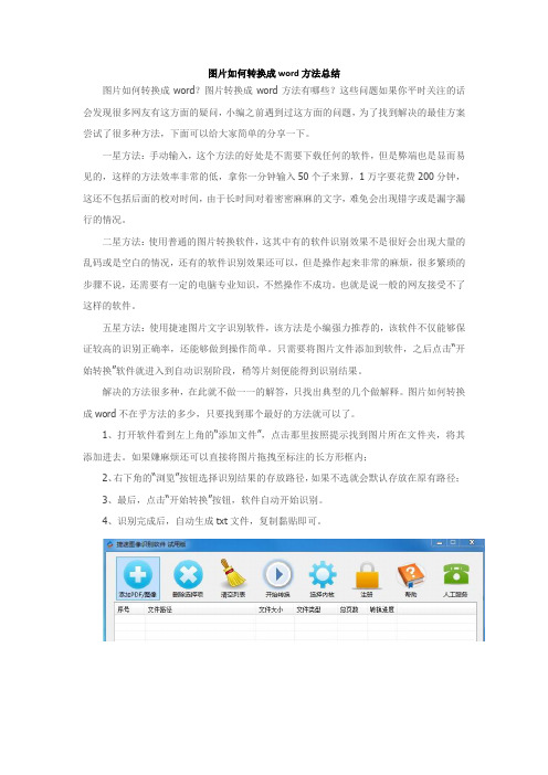 图片如何转换成word方法总结