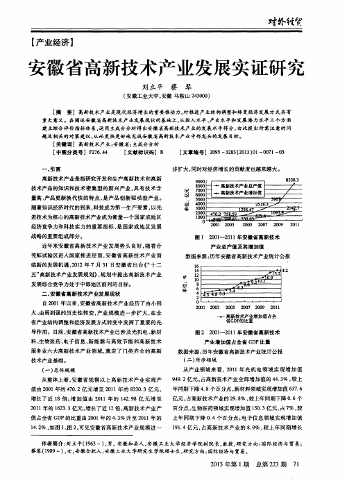 安徽省高新技术产业发展实证研究