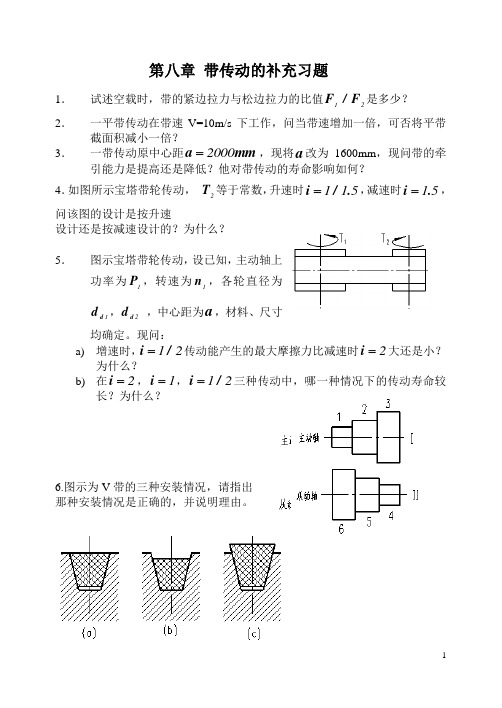 机械设计第八章 带传动复习题附答案