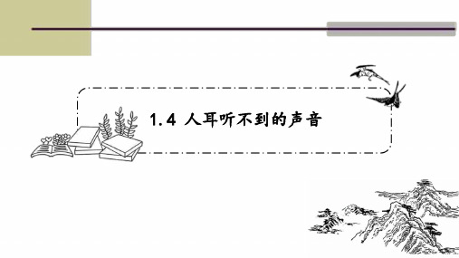 八年级物理上册 苏科版 第一章 第四节 1.4人耳听不到的声音 课件 (23张ppt)