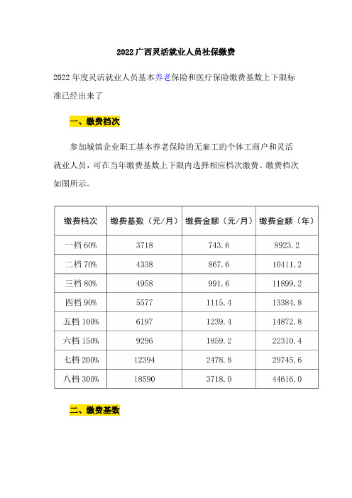 广西2022年灵活社保缴费明细表