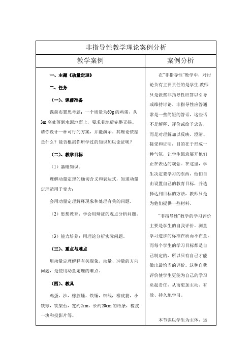 非指导性教学理论案例分析【精选】