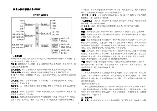 高考小说叙事特点考点突破