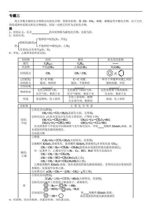 最新苏教版化学必修二专题三知识点复习过程