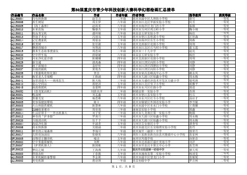 第30届重庆市青少年科技创新大赛科学幻想绘画获奖情况