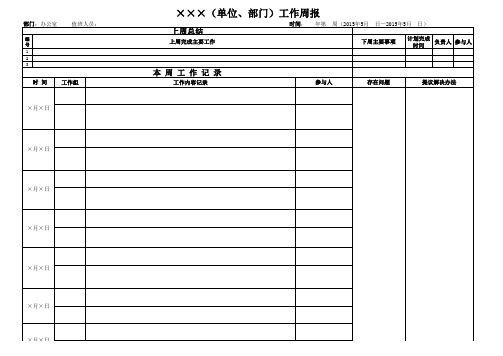 机关企事业单位工作周报样表