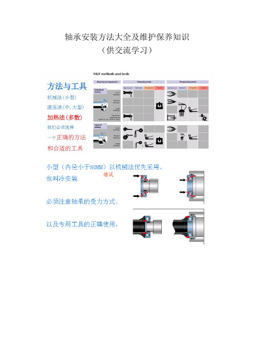 轴承安装方法大全及维护保养知识