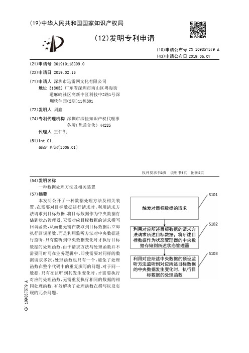 【CN109857579A】一种数据处理方法及相关装置【专利】